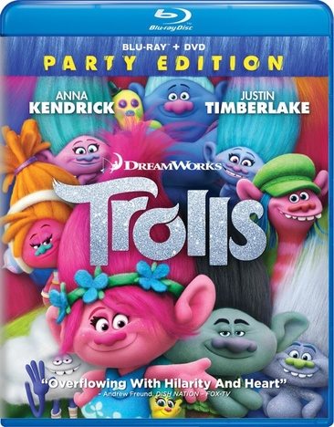 Trolls: Party Ediiton Includes Movie + Party Mode PLUS 2 Music Videos Blu-ray+DVD Combo Pack cover