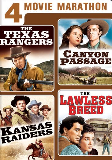 4-Movie Marathon: Classic Western Collection (The Texas Rangers / Canyon Passage / Kansas Raiders / The Lawless Breed) [DVD] cover
