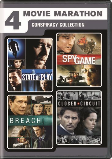 4 Movie Marathon: Conspiracy Collection (State of Play / Closed Circuit / Spy Game / Breach) cover