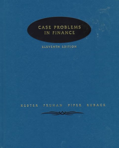 Case Problems In Finance cover