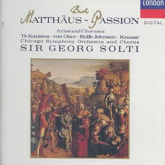 Bach- St. Matthäus-Passion/Te Kanawa, von Otter, Rolfe-Johnson, Blochitz, Krause, Solti (Highlights) cover