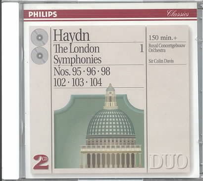 Haydn: The London Symphonies, Vol. 1 - Nos. 95, 96, 98, 102, 103, 104 cover