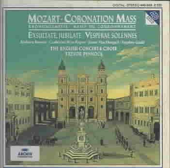 Mozart: Coronation Mass - Exsultate, Jubilate - Vesperae Solennes / Bonney, Wyn Rogers, MacDougall, Gadd; Pinnock cover