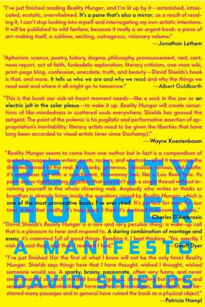 Reality Hunger: A Manifesto cover
