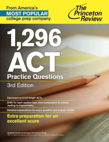 1,296 ACT Practice Questions, 3rd Edition (College Test Preparation) cover