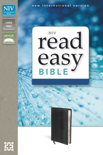 NIV, ReadEasy Bible, Large Print, Imitation Leather, Black, Red Letter Edition cover