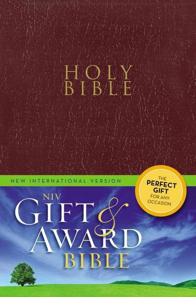 NIV, Gift and Award Bible, Leather-Look, Burgundy, Red Letter Edition cover