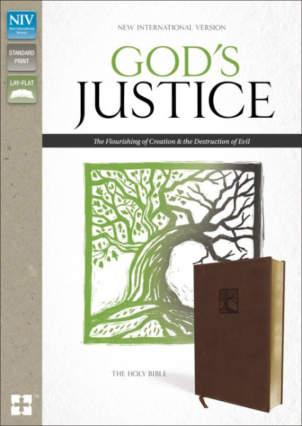 NIV, God's Justice Bible, Leathersoft, Brown: The Flourishing of Creation and the Destruction of Evil cover