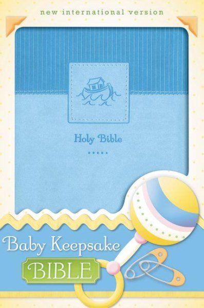 NIV, Baby Keepsake Bible, Leathersoft, Blue cover
