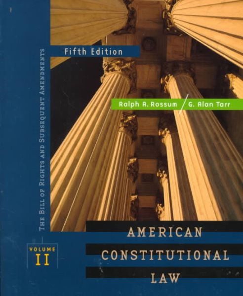 American Constitutional Law, Volume II:  Bill of Rights cover