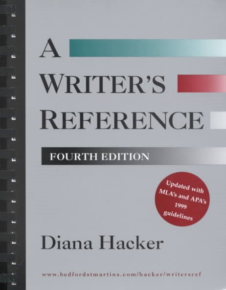 A Writer's Reference: With MLA's and APA's 1999 Guidelines cover