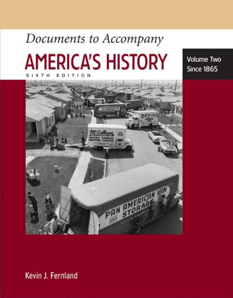 Documents to Accompany America's History, Vol. 2: Since 1865, 6th Edition cover