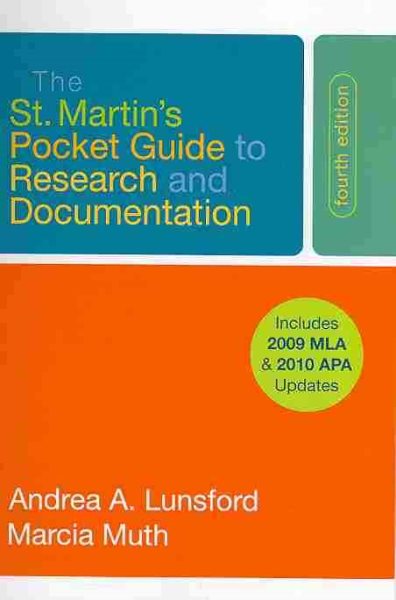 The St. Martin's Pocket Guide to Research and Documentation with 2009 MLA and 2010 APA Updates cover