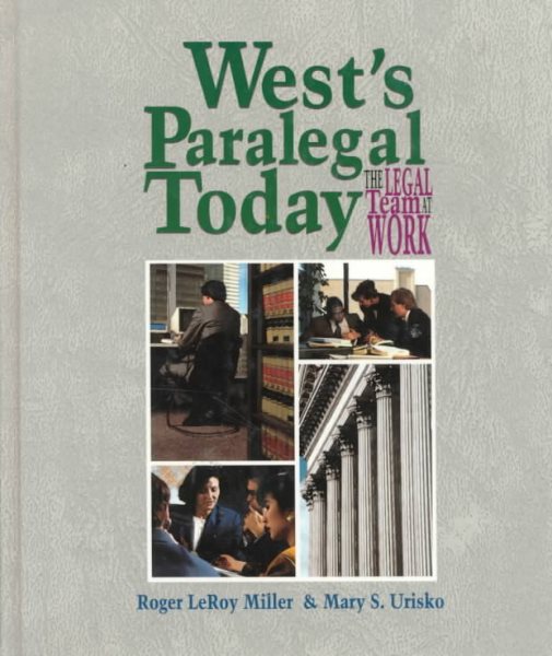 West's Paralegal Today:  The Legal Team at Work cover