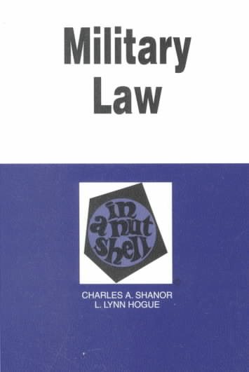 Military Law in a Nutshell (2nd ed. Nutshell Series) cover