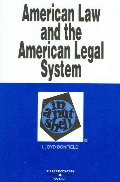 American Law and the American Legal System in a Nutshell (Nutshells) cover