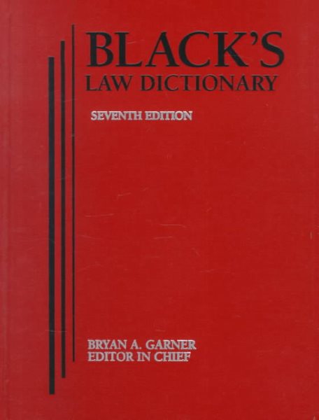 Black's Law Dictionary 7th Edition cover