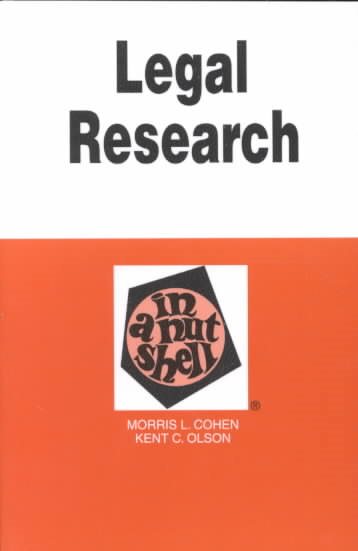 Legal Research in a Nutshell (Nutshell Series.) cover