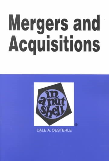 Mergers and Acquisitions in a Nutshell: Mergers and Acquisitions (Nutshell Series) cover