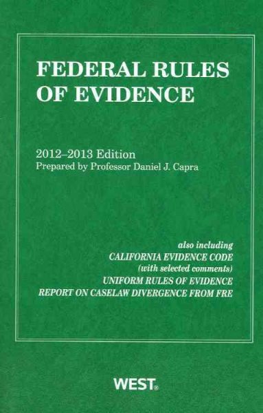Federal Rules of Evidence, 2012-2013 with Evidence Map cover