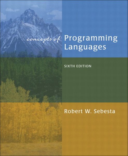 Concepts of Programming Languages, Sixth Edition cover