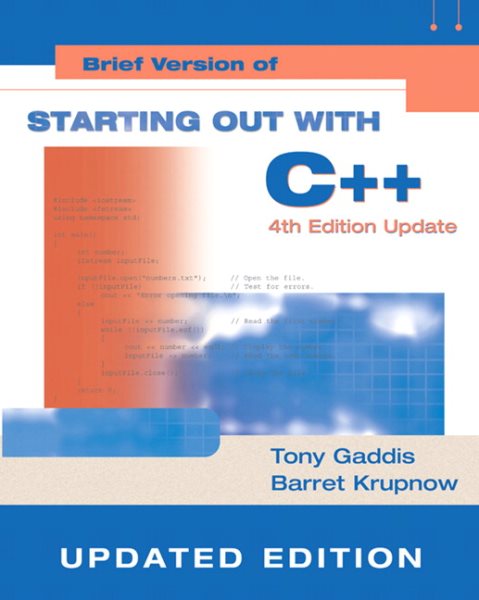 Starting Out with C++: Brief Version Update (4th Edition) cover