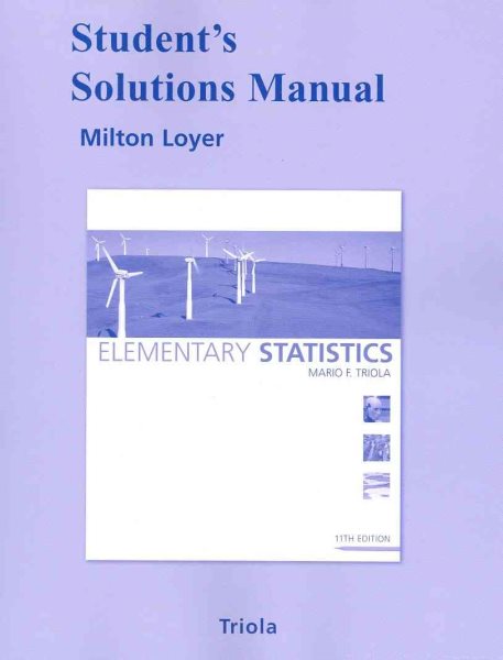 Student Solutions Manual for Elementary Statistics cover