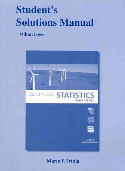 Student Solutions Manual for Essentials of Statistics cover