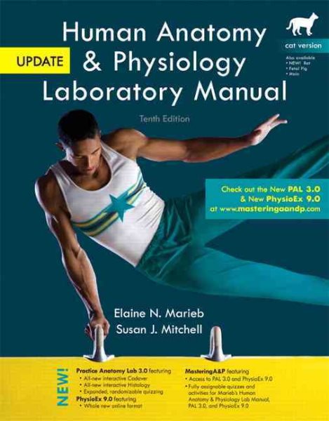 Human Anatomy & Physiology Laboratory Manual, Cat Version, Update (10th Edition) cover