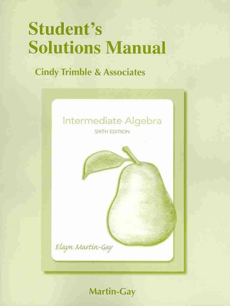 Student Solutions Manual for Intermediate Algebra cover