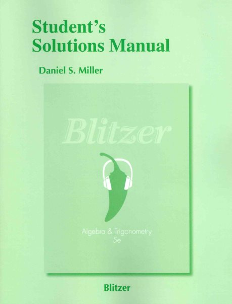Student's Solutions Manual for Algebra and Trigonometry cover
