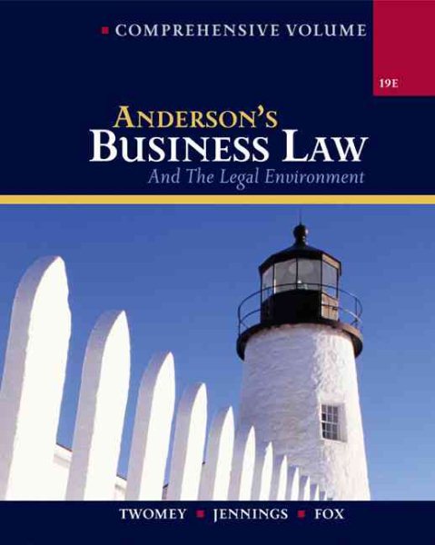 Anderson’s Business Law and The Legal Environment, Comprehensive Volume cover
