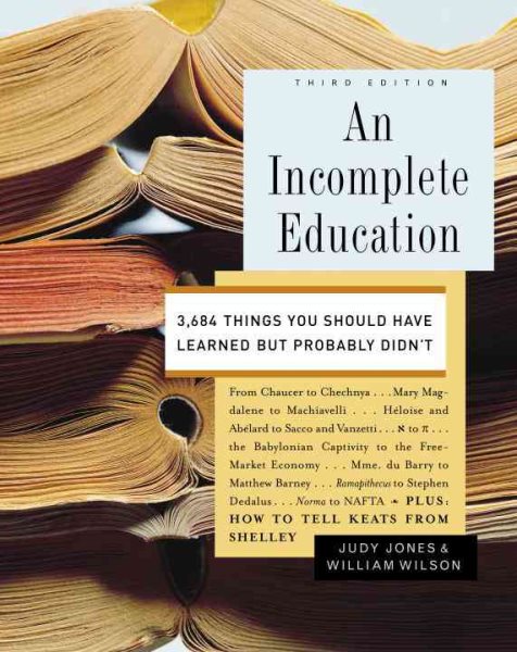 An Incomplete Education: 3,684 Things You Should Have Learned but Probably Didn't cover
