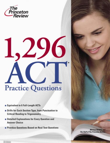 1,296 ACT Practice Questions (College Test Preparation) cover