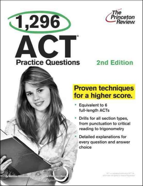 1,296 ACT Practice Questions, 2nd Edition (College Test Preparation) cover