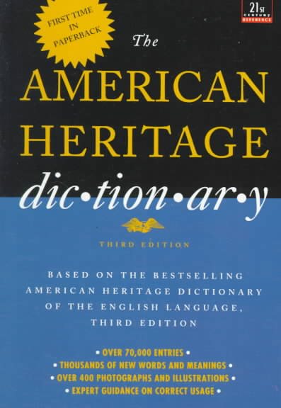 American Heritage Dictionary: Third Edition cover