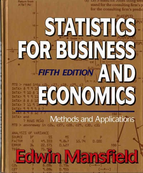 Statistics for Business and Economics: Methods and Applications (Fifth Edition) cover