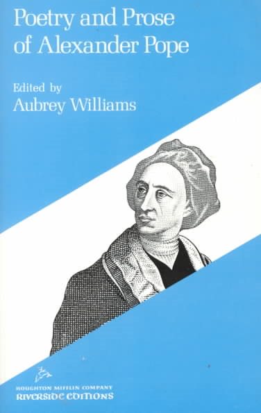 Poetry And Prose Of Alexander Pope (Riverside Editions) cover