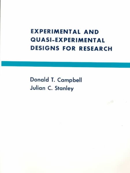 Experimental and Quasi-Experimental Designs for Research cover