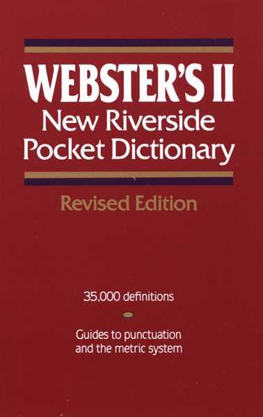 Webster's II New Riverside Pocket Dictionary cover