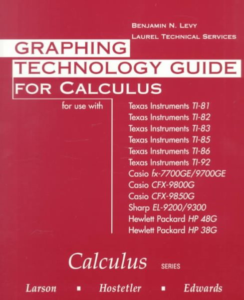 Graphing Technology Guide for Larson/Hostetler/Edwards' Calculus, 6th (Calculus (Houghton Mifflin)) cover