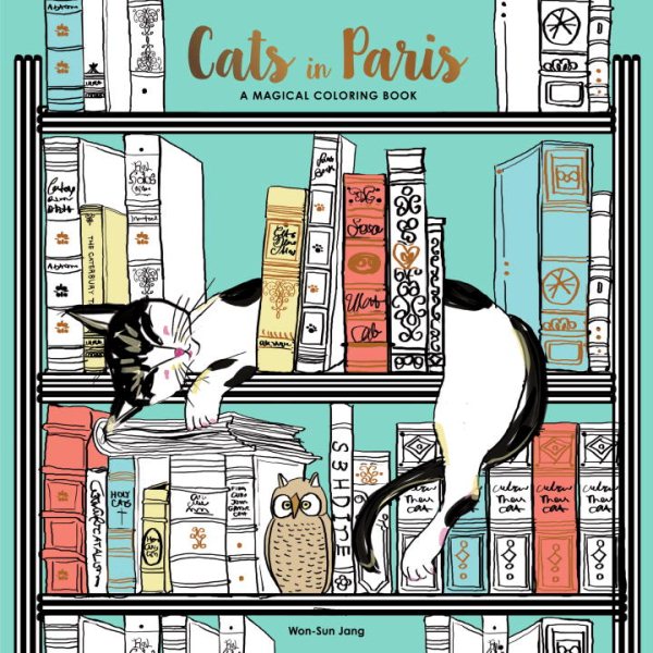 Cats in Paris: A Magical Coloring Book cover