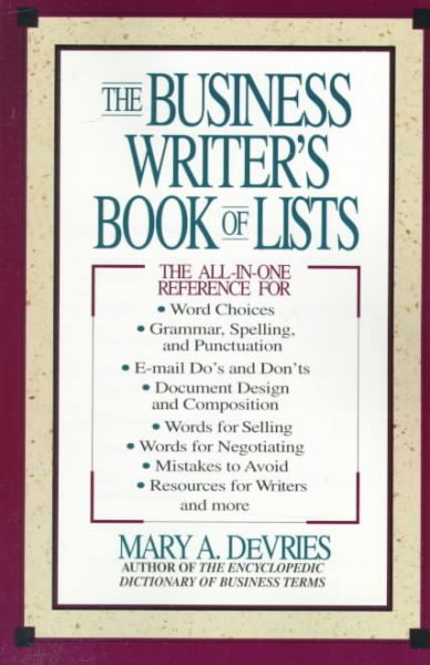 The Business Writer's Book of Lists cover