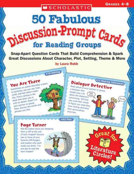 52 Fabulous Discussion-Prompt Cards for Reading Groups, Grades 4-8 cover