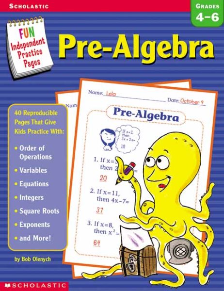 Pre-Algebra: Fun Independent Practice Pages cover
