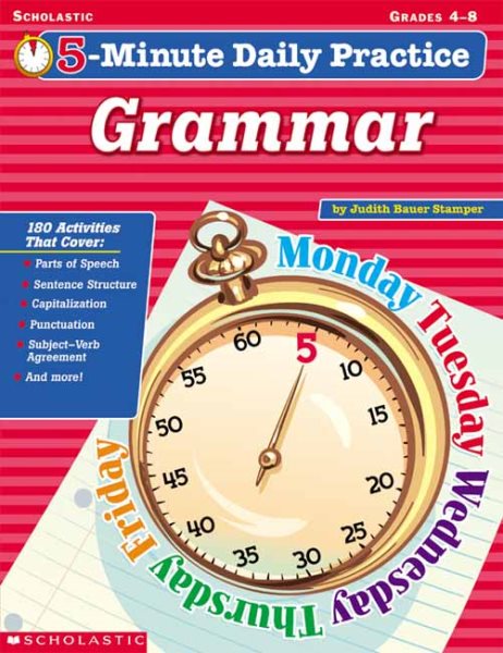 5-minute Daily Practice: Grammar, Grades 4-8 cover