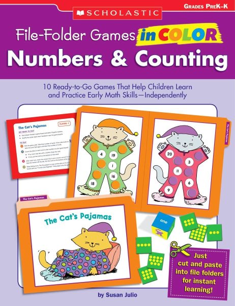 File-Folder Games in Color: Numbers & Counting: 10 Ready-to-Go Games That Help Children Learn and Practice Early Math Skills-Independently cover