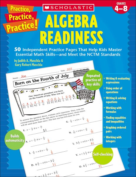 Practice, Practice: Algebra Readiness, Grades 4-8 cover