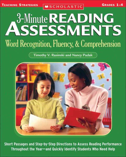3-Minute Reading Assessments: Word Recognition, Fluency, and Comprehension: Grades 1-4 (Three-minute Reading Assessments) cover