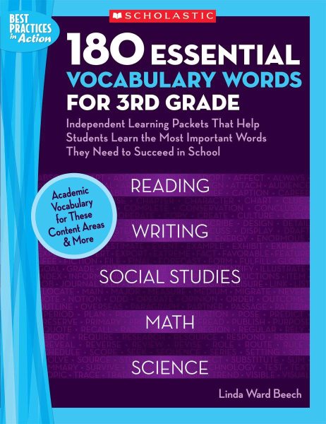 180 Essential Vocabulary Words for 3rd Grade: Independent Learning Packets That Help Students Learn the Most Important Words They Need to Succeed in School